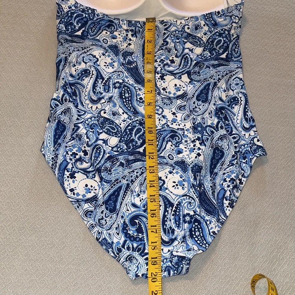 Halter Paisley One Piece Swimsuit - Picture 9 of 13